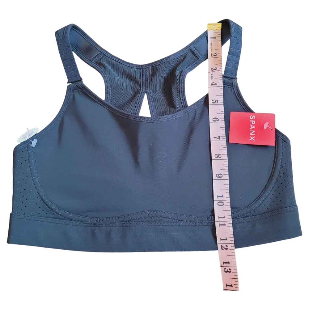 NEW SPANX Black Core High Impact Wireless Racerback Jersey Sports Bra 34C